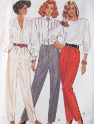 6841 BUTTERICK 1988 TAPERED PANTS WAISTBAND OR NOT PATTERN 12-16 UNCUT